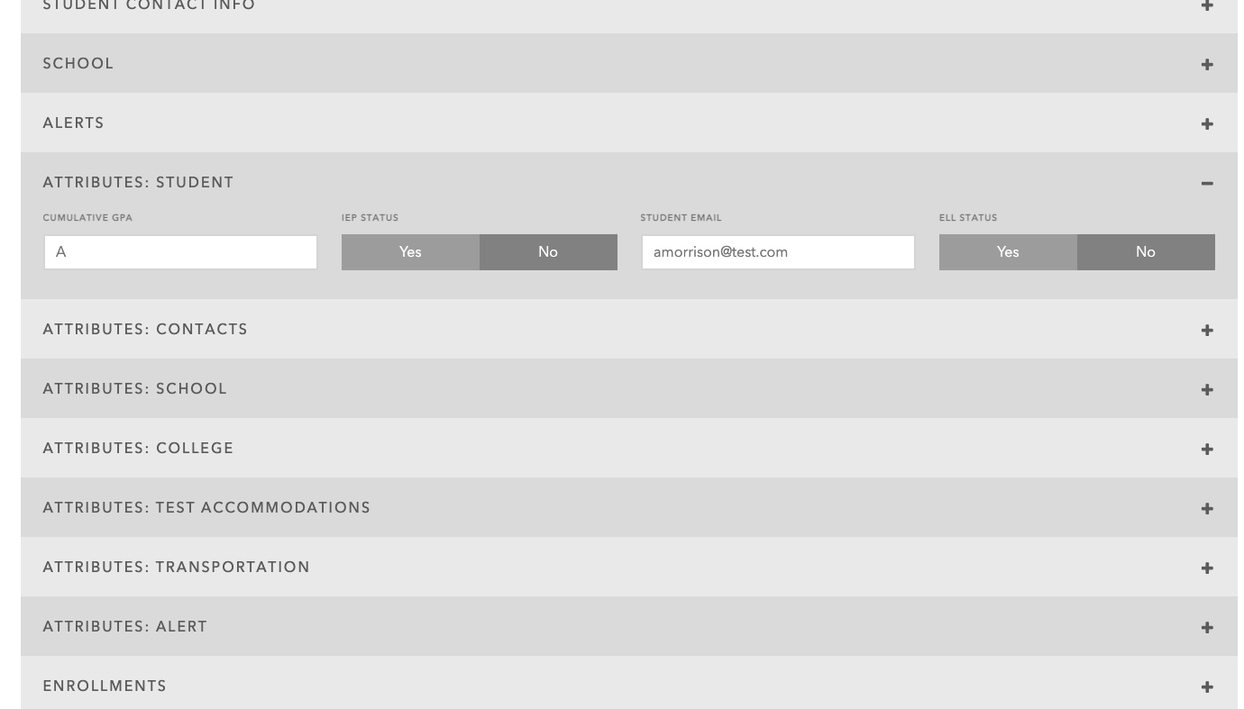 How do I fill student attributes with student info? – Schoolrunner